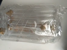 Tubos de ensayo de plástico transparente para laboratorio escolar, con tapones, accesorios, 12x100mm, 20 Uds.