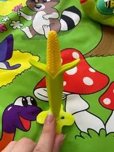 Cepillo de dientes de silicona y mordedor seguro para bebés, cuidado de animales, anillo de dentición para niños, mordedor de maíz, mordedor para niños