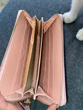 Cartera de cuero con diseño geométrico de lujo para mujer, monedero de Cremallera larga con diseño de borla, monedero femenino