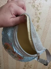 Riñonera con estampado de lentejuelas para mujer, bolso de cintura con dibujos animados y purpurina para teléfono