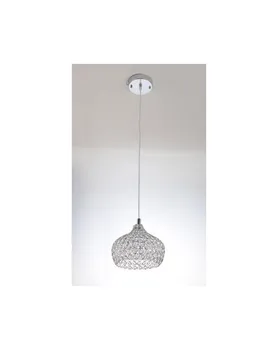 Ceiling lamp. Pendant. LIGHT BULBS E27 60W. METAL AND CRYSTAL. CHROME COLOR. Ref. 8016-1 
Ceiling lamp. Pendant. LIGHT BULBS E27 60W. METAL AND CRYSTAL. CHROME COLOR. Ref. 8016-1