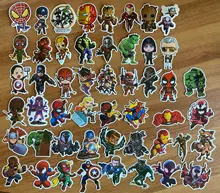 50 Uds de dibujos animados pegatinas Marvel bien los Vengadores etiqueta engomada impermeable equipaje Skateboard guitarra portátil pegatinas juguete de niño