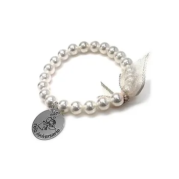Bracelet 925 Sterling silver m elastic shell Pearl reason sheet 20mm. HAPPY ANNIVERSARY drawing
Bracelet 925 Sterling silver m elastic shell Pearl reason sheet 20mm. HAPPY ANNIVERSARY drawing