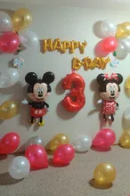 Globos de aluminio de Número Rojo, accesorios de decoración de feliz cumpleaños, bodas, 1 Uds., oro/plata/Rojo/negro/azul/rosa