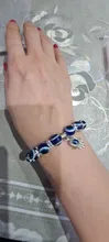 De moda de Color de plata azul de mal de ojo Hamsa la mano de Fátima Palm pulseras para las mujeres de la pulsera del encanto de estilo étnico joyería hecha a mano