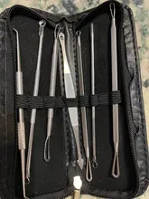 7 unids/bolsa herramienta removedor de la espinilla de la piel de la cara, herramientas para el cuidado de lugar Comedone acné aguja Clip grano pinzas mancha Extractor + bolsa