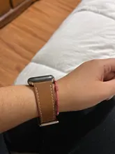 Correa de cuero para Apple watch, banda de 44mm, 40mm, 38mm, 42mm, iWatch, pulsera de una sola vuelta, reloj para Apple watch series 5 4 3 se 6