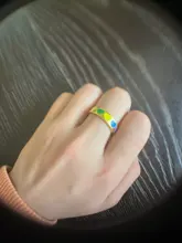 Anillo de corazón de amor esmaltado para mujer, sortija Vintage Bohemia colorida, 2021