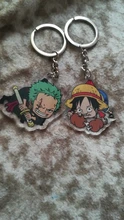 LLavero de una pieza con colgante acrílico de doble cara, accesorios de Anime, llavero de dibujos animados, 2019