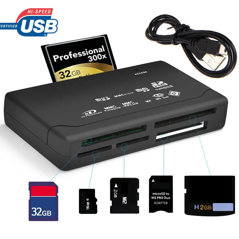 All in One Card Reader Universal M2 XD CF Micro SD Card Reader USB 2.0 High Speed Memory Card Reader Support Dropshopping
All in One Card Reader Universal M2 XD CF Micro SD Card Reader USB 2.0 High Speed Memory Card Reader Support Dropshopping