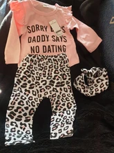 Conjunto de ropa para niña recién nacida, Tops divertidos de manga larga de algodón, pantalones de leopardo informales y Diadema, trajes para niños de 3 uds.