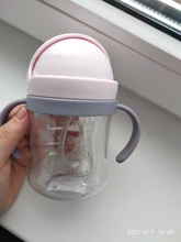 Botella de alimentación de bebé de 250ML, vaso de silicona a prueba de fugas para niños, vasos de paja con dibujos animados, recipientes con mango