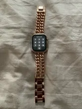 Correa de acero inoxidable para Apple Watch SE 6 5 4, banda de 40mm y 44mm, pulsera de eslabones de Metal para iwatch Series 1, 2, 3, 42mm y 38mm