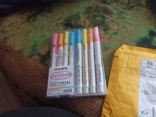 Juego de pluma de pintor en línea de 8 colores con brillos, marcador de arte delineador para dibujar pintura caligrafía diario álbum diario escuela F095