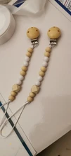 Bebé chupete Clip Cadena de madera titular chupete Clips Correa pezón titular para bebé botella Clip cadena