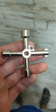 Llave triangular Universal multifunción de 4 vías, llaves de fontanero triangular para medidor eléctrico de Gas, armarios, radiadores de purga