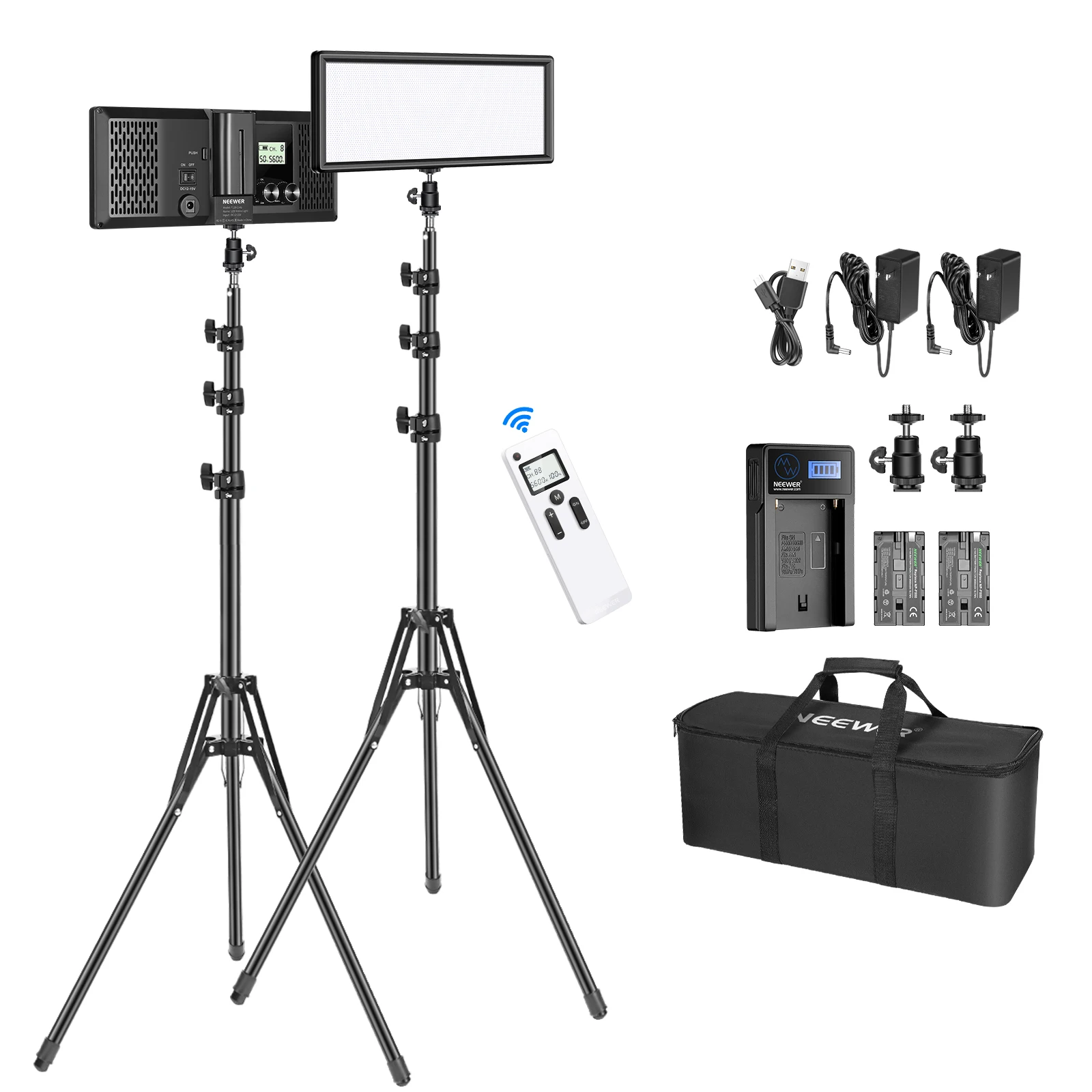 Neewer LED Video Light, Dimmable Panel Light + Light Stand/Battery/Charger,Video Lighting Kit for Studio Photography Live-Stream
Neewer LED Video Light, Dimmable Panel Light + Light Stand/Battery/Charger,Video Lighting Kit for Studio Photography Live-Stream