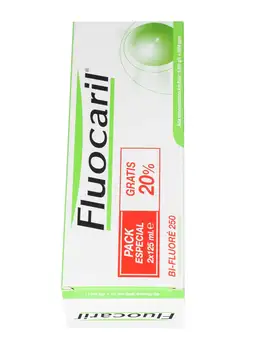 Pack saving fluocaryl bi-fluoré paste 2x125 ml toothpaste flavor mint and high fluorine content
Pack saving fluocaryl bi-fluoré paste 2x125 ml toothpaste flavor mint and high fluorine content