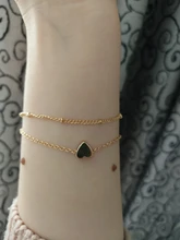 2 unids/set minimalista Color oro y plata Pequeño amor pulsera de dijes de Amistad pulseras de cadena de eslabones de joyas pulseras para las mujeres