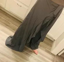 Pantalones Mujer Palazzo 2019 Causal Ruffle cordón pantalones elegante alta cintura Irregular suelto Color puro otoño mujer pantalón falda