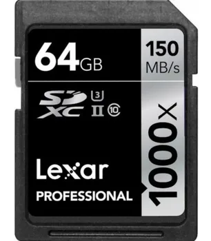 LEXAR SDXC 64 GB 150 M/S UHS-II 1000x 
LEXAR SDXC 64 GB 150 M/S UHS-II 1000x
