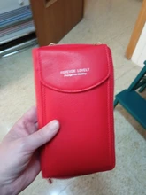 Las nuevas mujeres monederos de Color sólido correa de hombro de cuero teléfono móvil tarjeta grande titulares cartera bolso bolsillos para las niñas