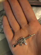 10 piezas de amuletos de Rifle de asalto 45x16mm colgante de fabricación antigua, bronce tibetano Vintage, collar de pulsera DIY