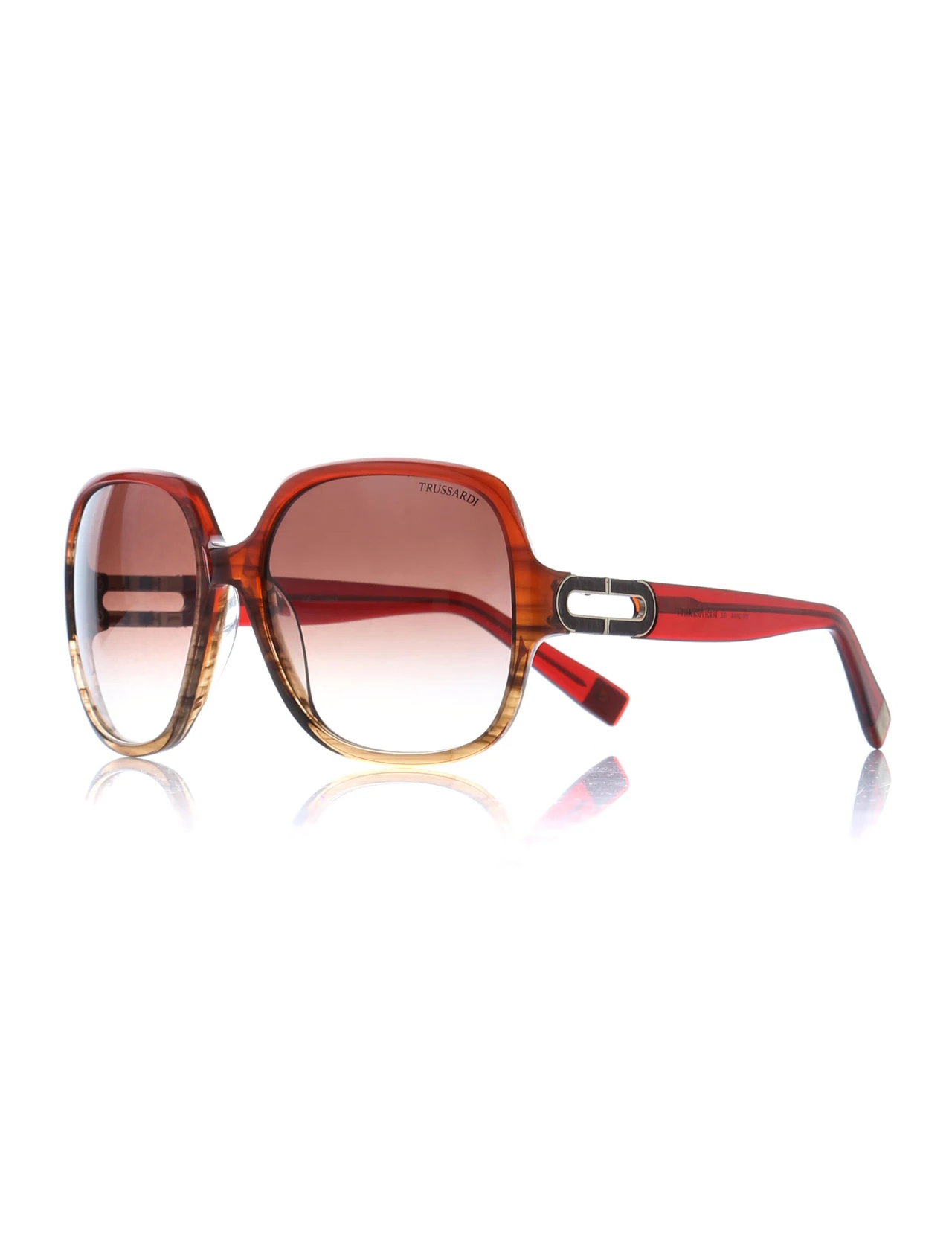 

Women's sunglasses trs 128 44 re bone Burgundy organic square square 57-17-130 trussardi