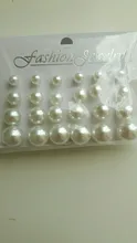 12 pares blanco perla simulada juego de pendientes para mujeres joyas oído pendientes de botón con bola de Bijouteria brincos Bijoux