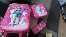 3 unids/set caliente de dibujos animados de los estudiantes cubierta de carrito niños encantadores subir escaleras equipaje 3D EVA estéreo maleta lápiz infantil caja de regalo