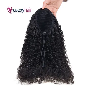 USEXY Curly Drawstring Ponytail Human Hair Clip In Human Hair Extensions Natural Color Brazilian Remy Curly Human Hair Ponytail
USEXY Curly Drawstring Ponytail Human Hair Clip In Human Hair Extensions Natural Color Brazilian Remy Curly Human Hair Ponytail