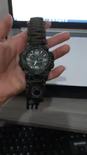 Reloj militar de camuflaje para hombre, pulsera de cuarzo LED resistente al agua hasta 50m, para deportes al aire libre, brújula, termómetro, reloj de emergencia