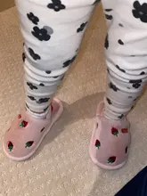 Zapatillas de abrigo de piel polar para niños y niñas, calzado informal antideslizante para interiores, con dibujo de fruta, otoño e invierno, 2020