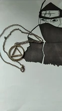 Gargantilla de Anime para hombres y mujeres, collar con colgante circular triangular geométrico, estilo Ninja Hokage, Nube Roja, Akatsuki