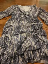 Vestido con estampado de piel de serpiente para mujer, vestido sexy con volantes, manga linterna y cuello de pico, para primavera y otoño, 2020