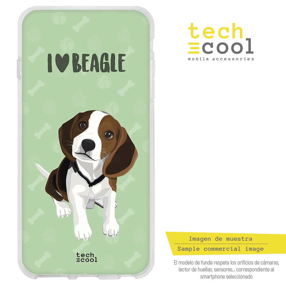 FunnyTech®Силиконовый чехол для Samsung Galaxy A7 2018 l pet I love beagle зеленый фон|Бамперы| |