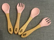 3 unids/set alimentación de bebé de la placa de la cena de alimentación vajilla con silicona succión Copa cuchara de madera de los niños de mercancías