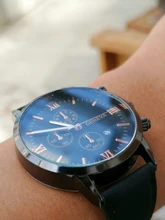 Pulsera de cuarzo para hombre, reloj deportivo masculino en material de acero inoxidable, con correa de cuero, estilo de negocios, a la moda, 2020