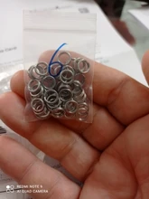 50 unids/bolsa de acero inoxidable gancho de anillos de Pesca 3 #/4 #/5 #/6 #/7 #8 # anilla con doble abertura accesorios para herramientas de pesca conector de anillos planos