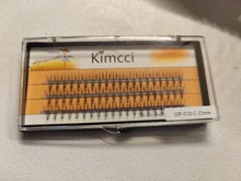 Kimcci-pestañas postizas individuales largas naturales, 60 mechones/cajas, maquillaje 10D, extensión de pestaña de visón