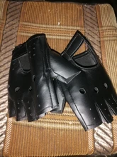 Guantes de cuero sin dedos Unisex, mitones de cuero sin dedos, color negro, medio dedo, para conducir, Punk, modernos, 1 par
