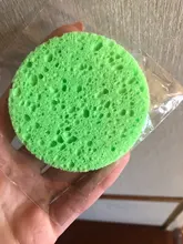 Esponja pulpa de madera Natural, 2 uds., compresa de celulosa, cosmético, Puff, lavado Facial, cuidado Facial, limpieza removedor de maquillaje