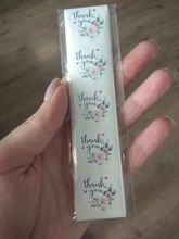 Pegatinas de agradecimiento, etiquetas con sello Floral de corazón, pegatinas de papel para tarjetas de fiesta de boda, pegatinas de papelería de sobre, 100-500 Uds.