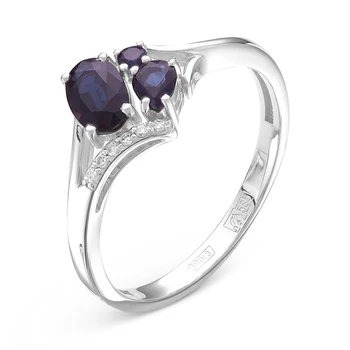 925 sterling silver ring with stones: GT sapphire, diamond
925 sterling silver ring with stones: GT sapphire, diamond