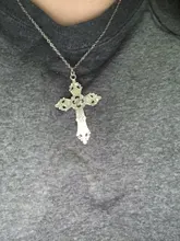 Collar de cadena con dije de Cruz para hombres y mujeres, Gargantilla gruesa, regalo de joyería