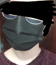 Mascarilla protectora desechable para adultos, máscara de 3 capas con filtro, no tejida, color negro, 10/50/100 uds.