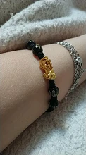Feng Shui negro obsidiana pulsera trenzada pulsera Pixiu suerte hecho a mano riqueza amuleto trenzado Unisex regalo Decoración