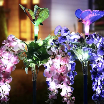 Garden Solar Butterfly Lights with Bean flowers - 2 Pack Solar Stake Light Multi-Color Changing LED Garden Lights, Solar Powered
Garden Solar Butterfly Lights with Bean flowers - 2 Pack Solar Stake Light Multi-Color Changing LED Garden Lights, Solar Powered