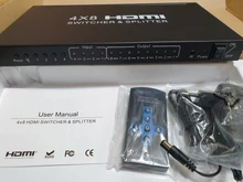Matriz HDMI 4x8 HD 4K 2K HDMI, interruptor divisor 3D 1080P 4 entradas 8 salida HDCP HDMI, adaptador divisor + mando a distancia