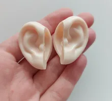 Muñeca icy juguete orejas juguete blanco natural bronceado piel oscura y súper negro, sólo orejas no muñeca